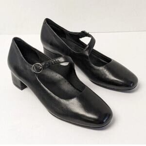 Trotters Desna Mary Jane Pumps, Black Leather, Women's 6